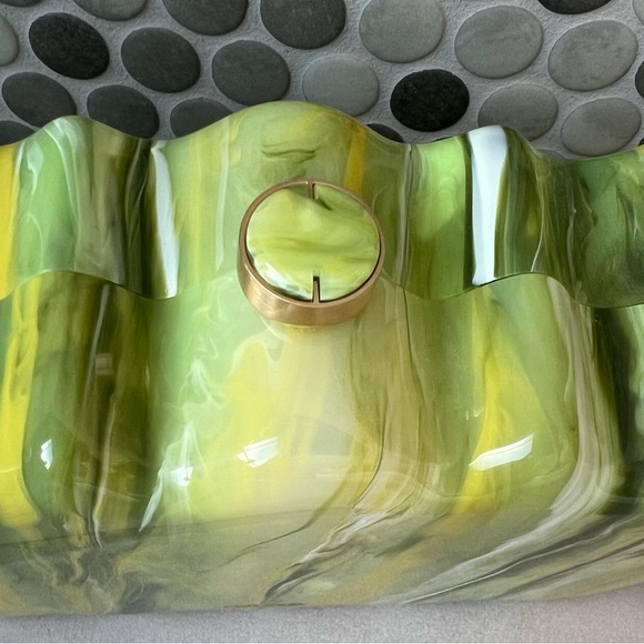 Cult Gaia Green and Yellow Swirled Clutch - Picture 4 of 6